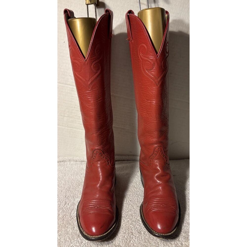 Hondo Boots Womens Size 6.5 C Red Western Rodeo Cowboy Cowgirl Boho